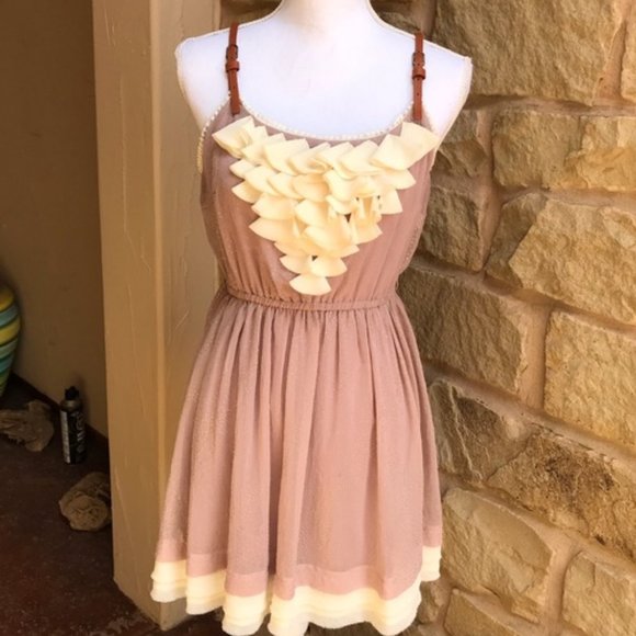 Double Zero Dusty Pink Skater Sun Dress Faux Strap - Picture 1 of 4